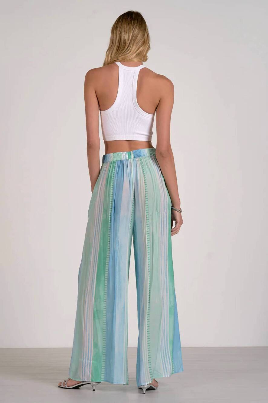 NEW ELAN striped wide leg pants in blue strovia - Picture 4 of 4